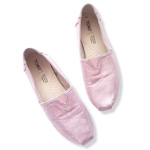 TOMS Metallic Pink Slip-On Flat Loafer Shoes